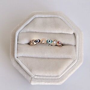 Evil Eye Ring for Women. Gold-Plated